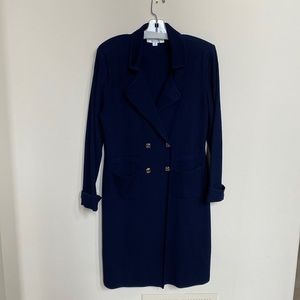 Saint John collection by Marie Gray Navy ribbed knit coat size 12